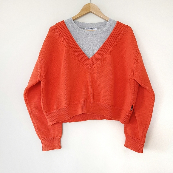 Alexander Wang Mixed Media Layering Crewneck Pullover Knit Sweater - Picture 3 of 15